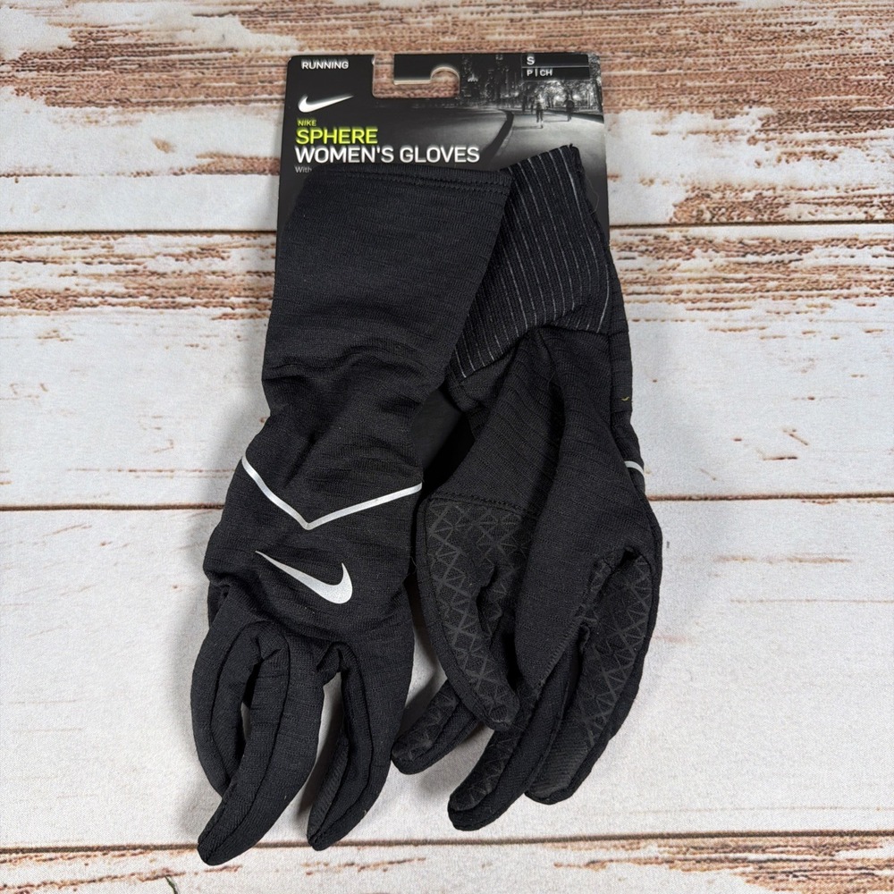 Nike Sphere 360 Womens Running Gloves Size S Black Touch Screen New With Tags